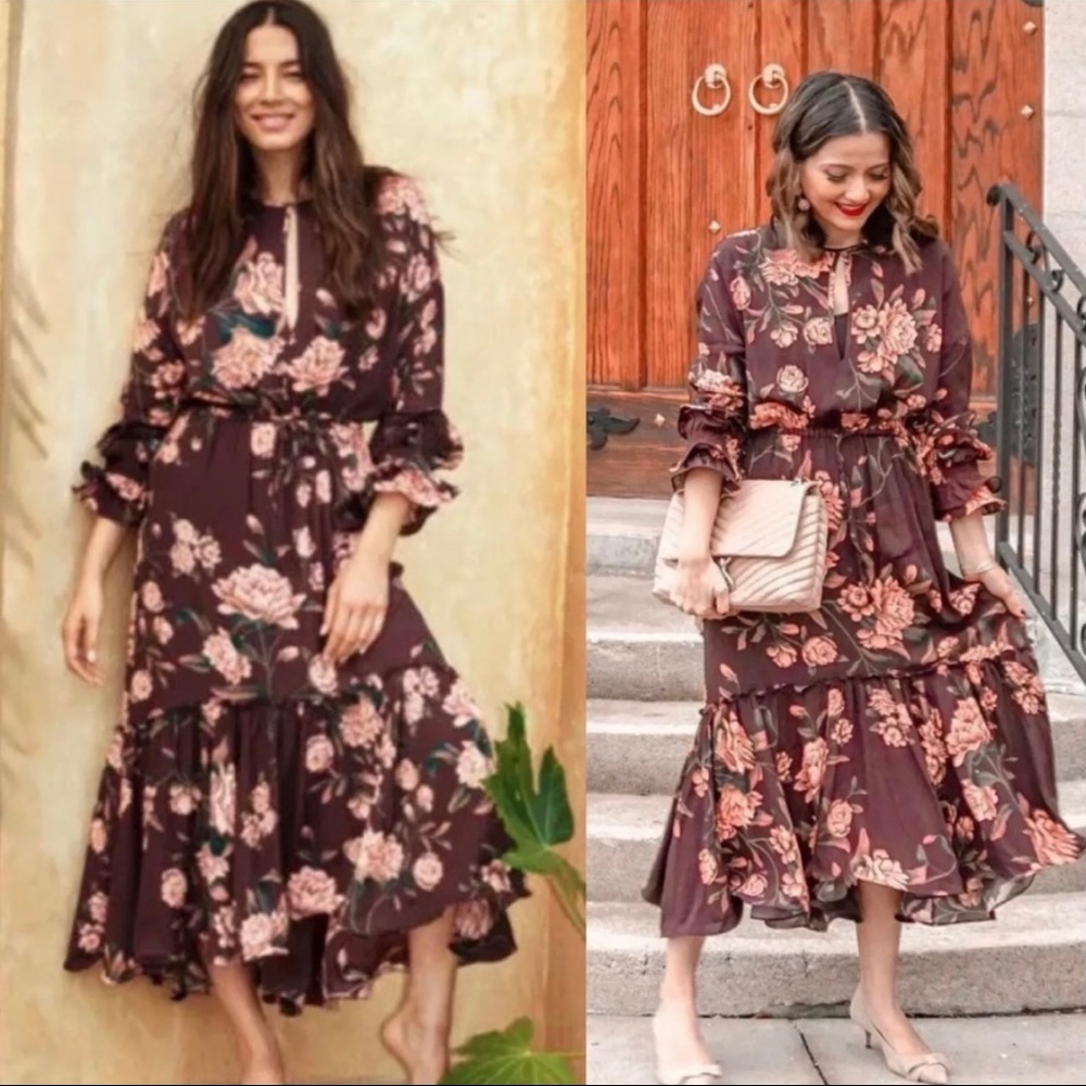Johanna Ortiz x H&M NWT BROWN floral dress…